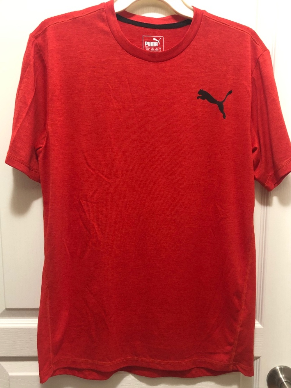 Puma Men’s Medium Red Tee short sleeve with black puma logo
